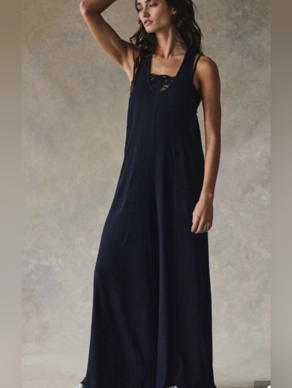Free People Zena Black Large New Jumpsuit